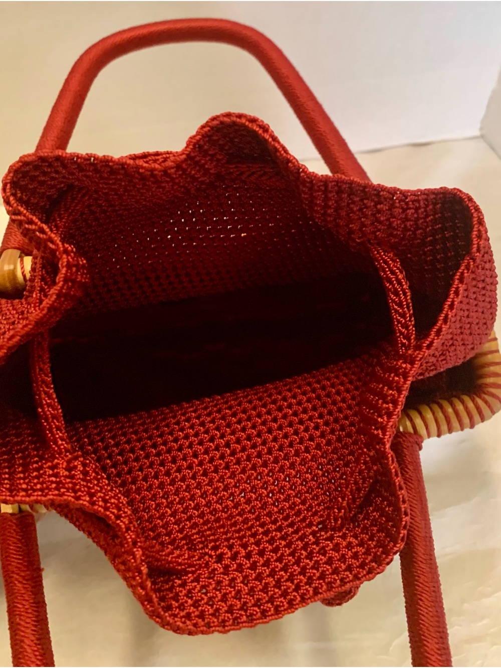 The Sak Red Woven Basket Tote with Knit Drawstring Liner - Picture 6 of 7
